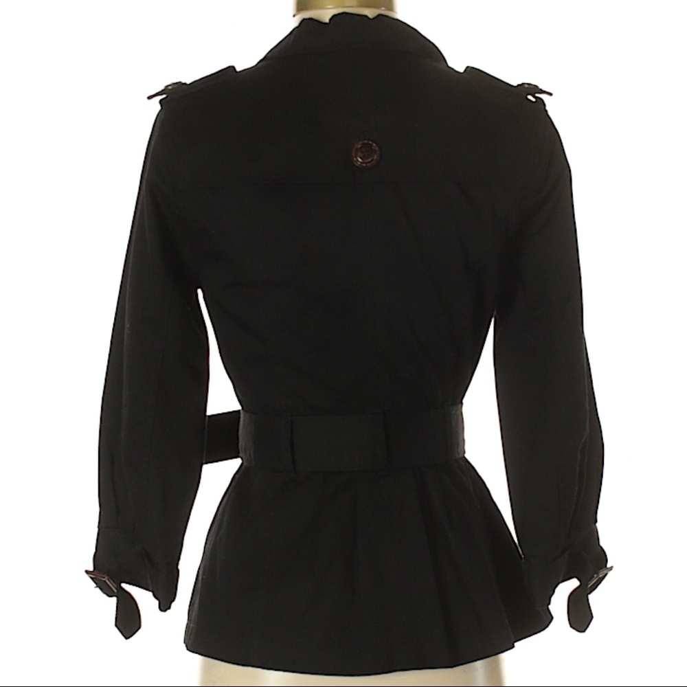 Steam Punk Vintage Style Belted Black Coat Gothic - Picture 2 of 2
